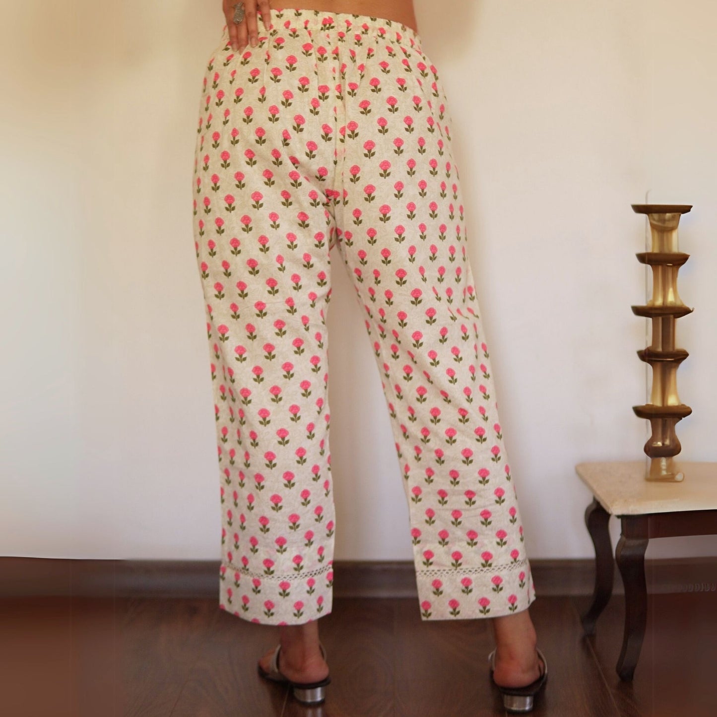 Pink A-line Kali mughal printed Suit Set with dupatta