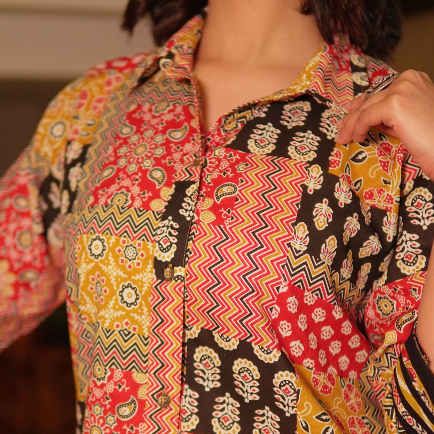 Multicolored patchwork kurta