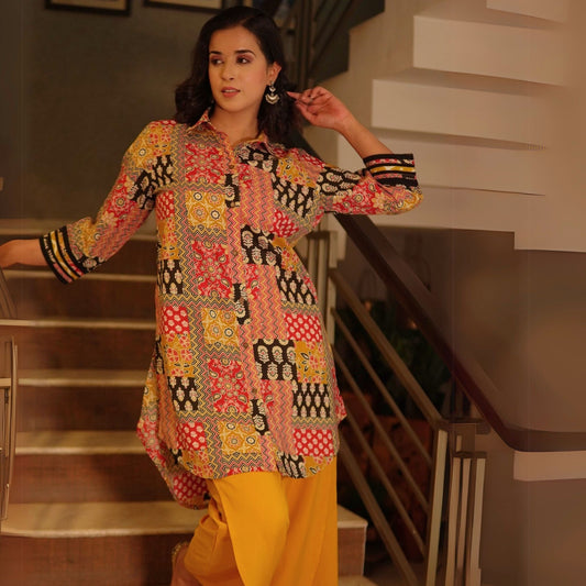 Multicolored patchwork co-ord set