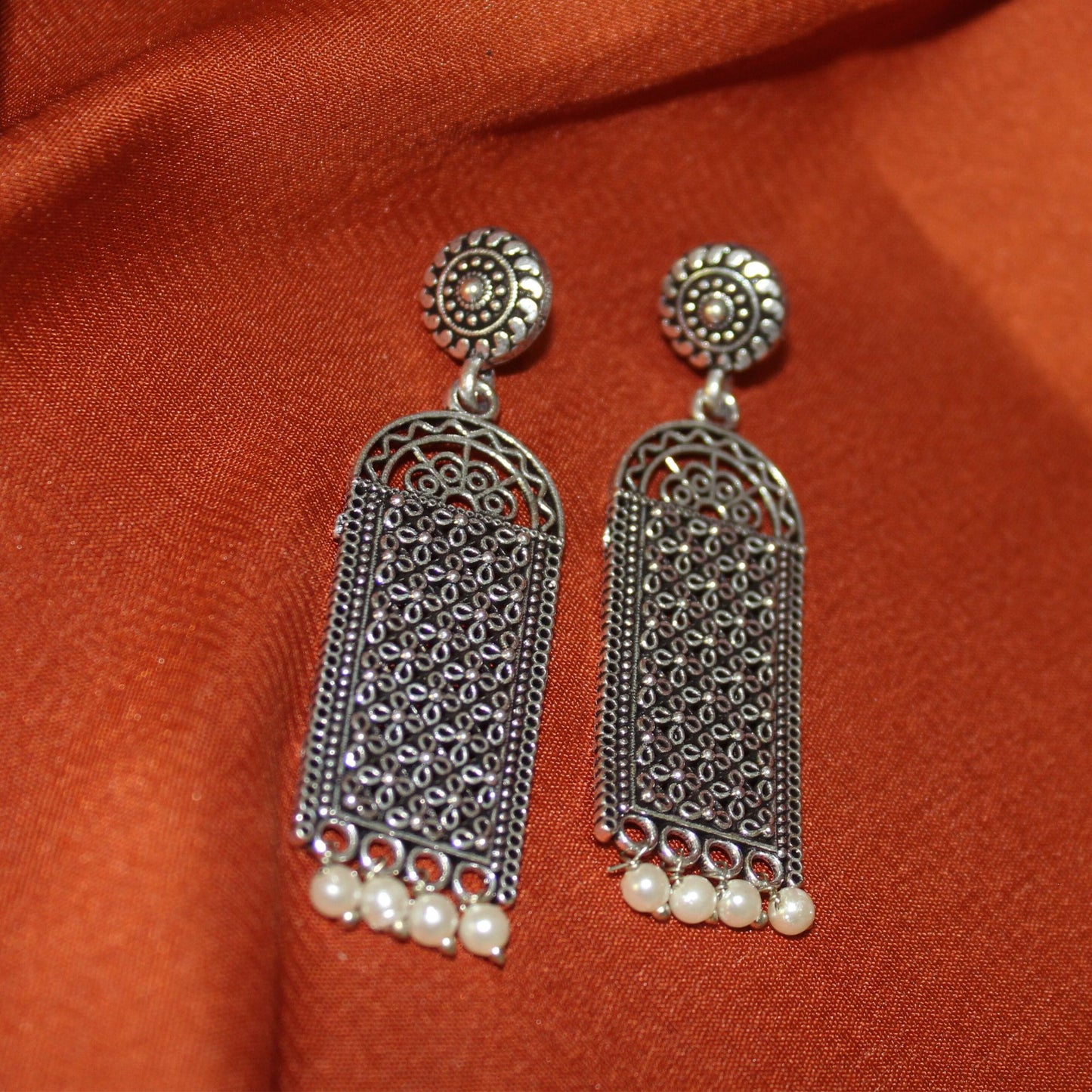 Silva Sutra intricate filigree earrings