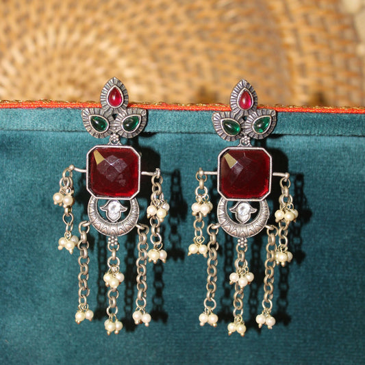 Silva Sutra Crimson Chandelier earrings