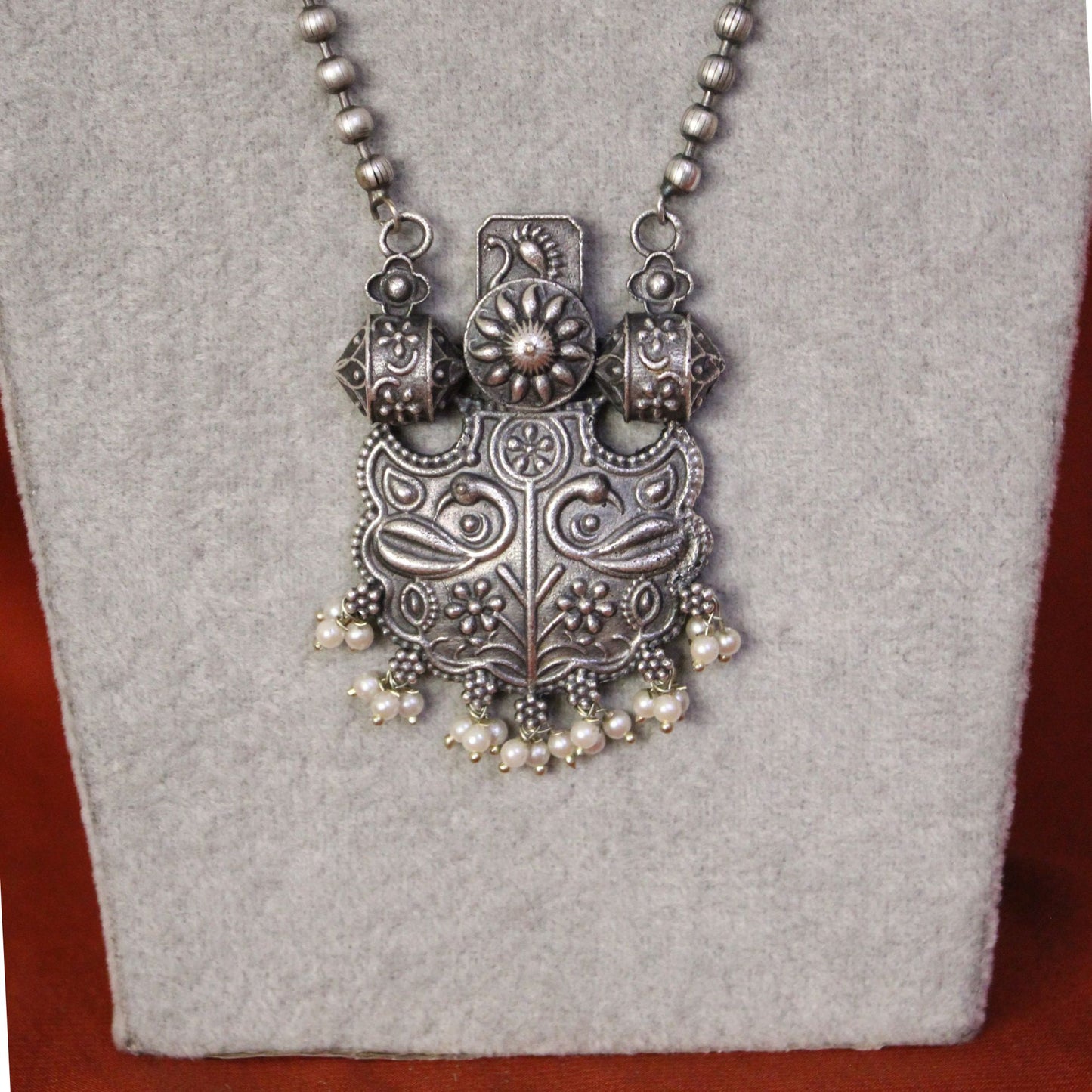 Silva Sutra Peacock pendant necklace