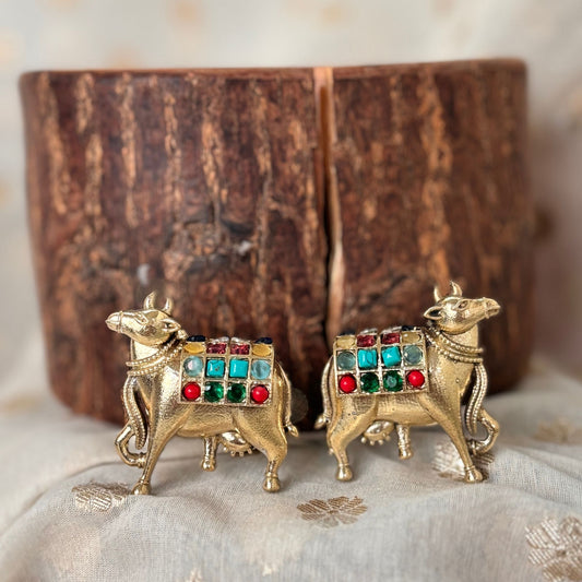 Silva Sutra Nandi Gemstone Studs