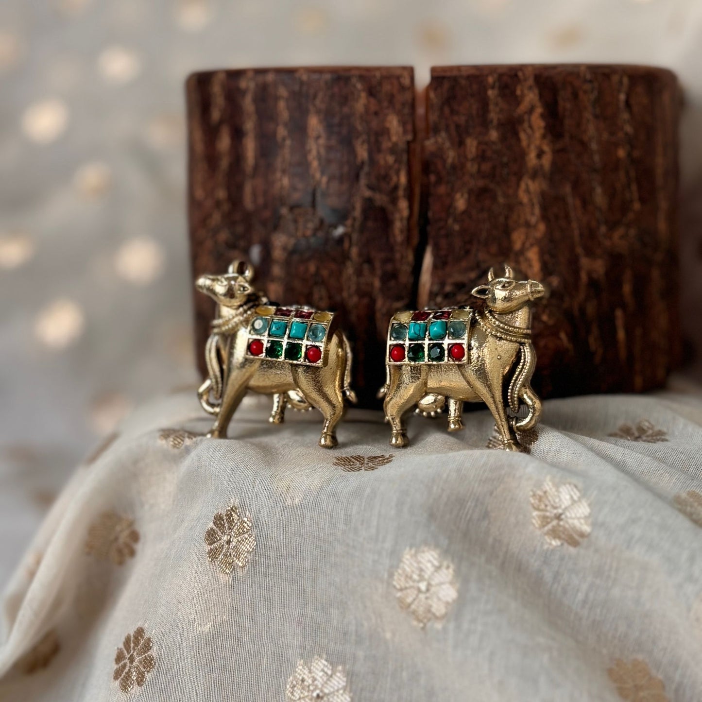 Silva Sutra Nandi Gemstone Studs