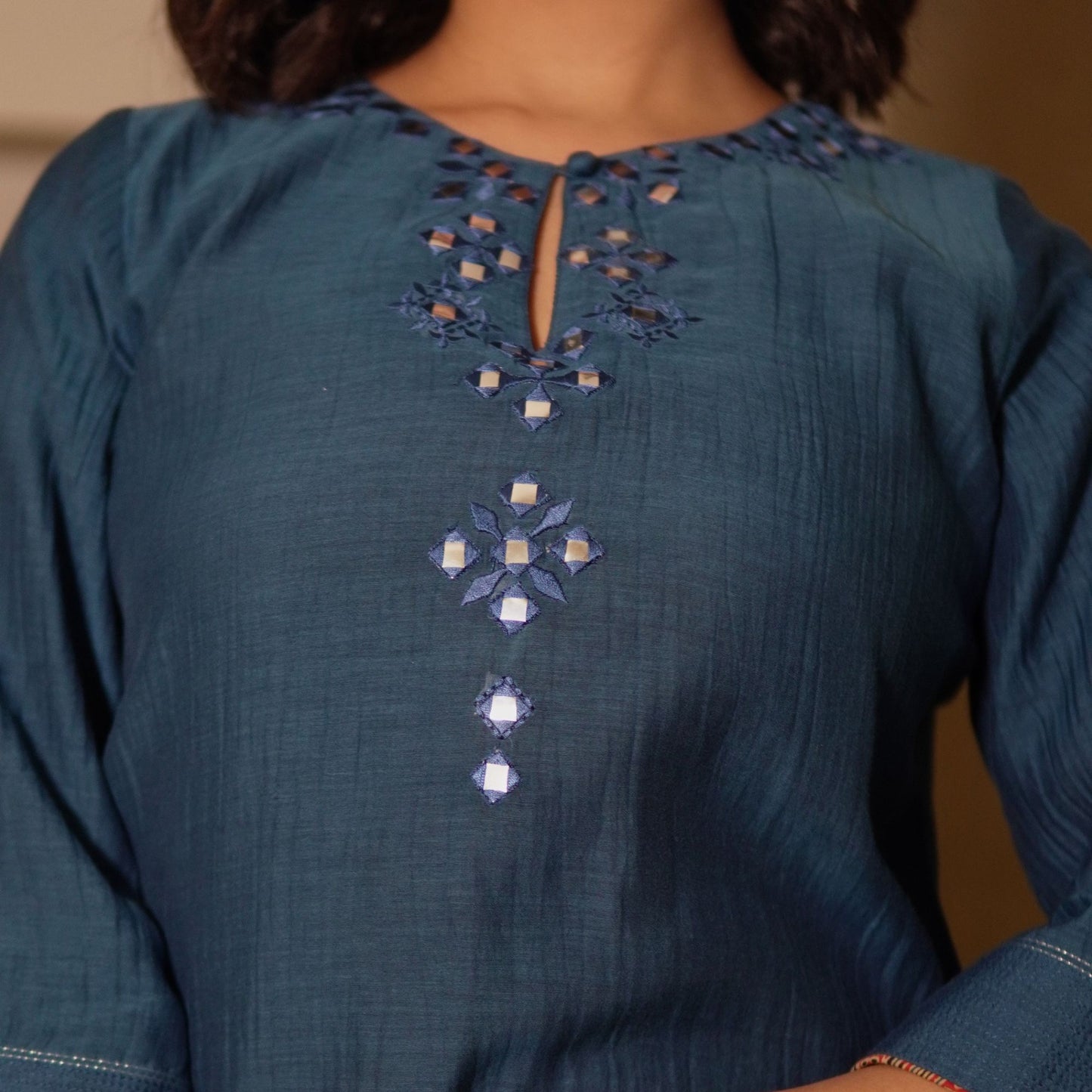 Indigo Chanderi Kurta
