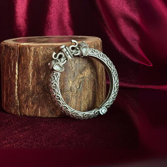 Silva Sutra Oxidised bangle with Elephant motifs
