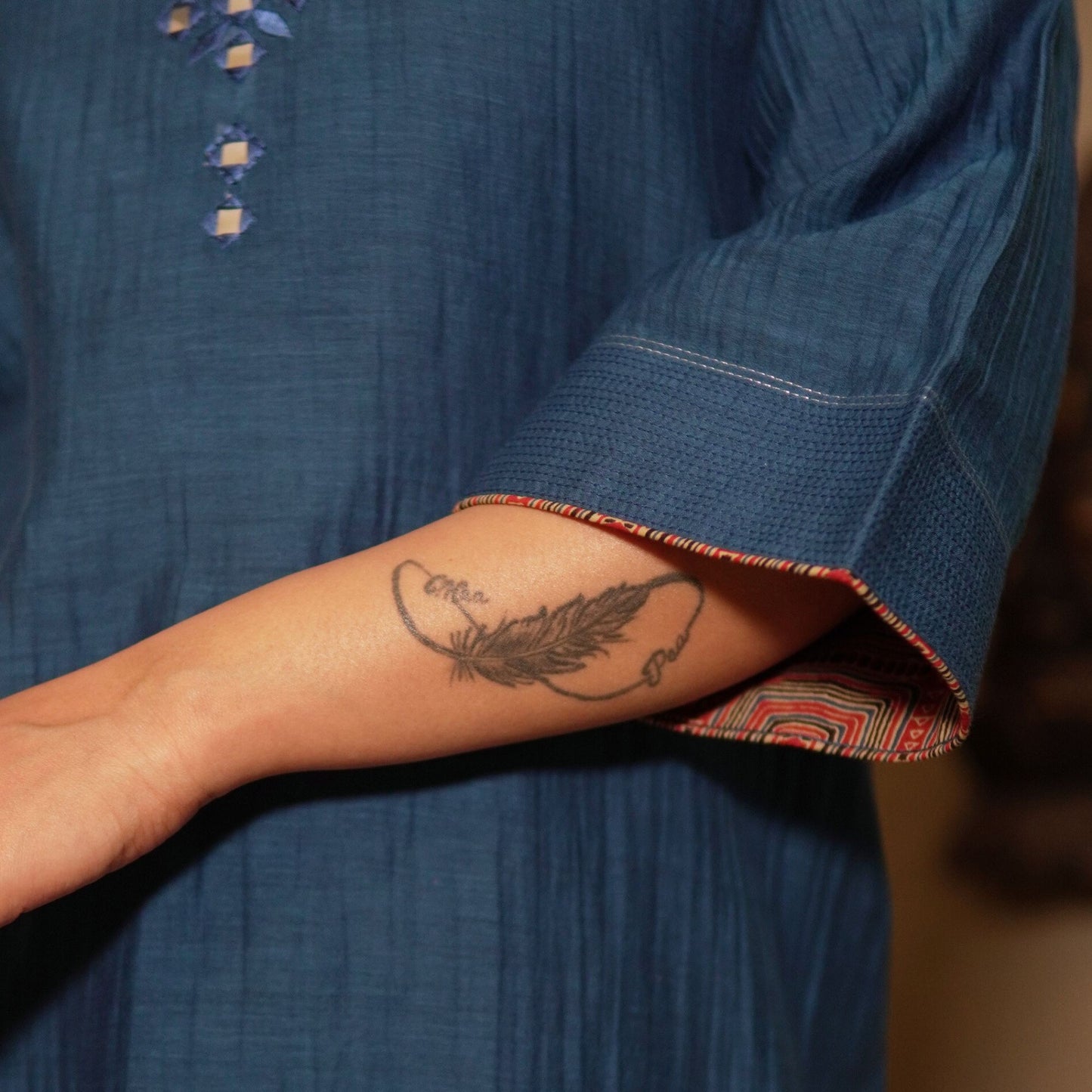 Indigo Chanderi Kurta