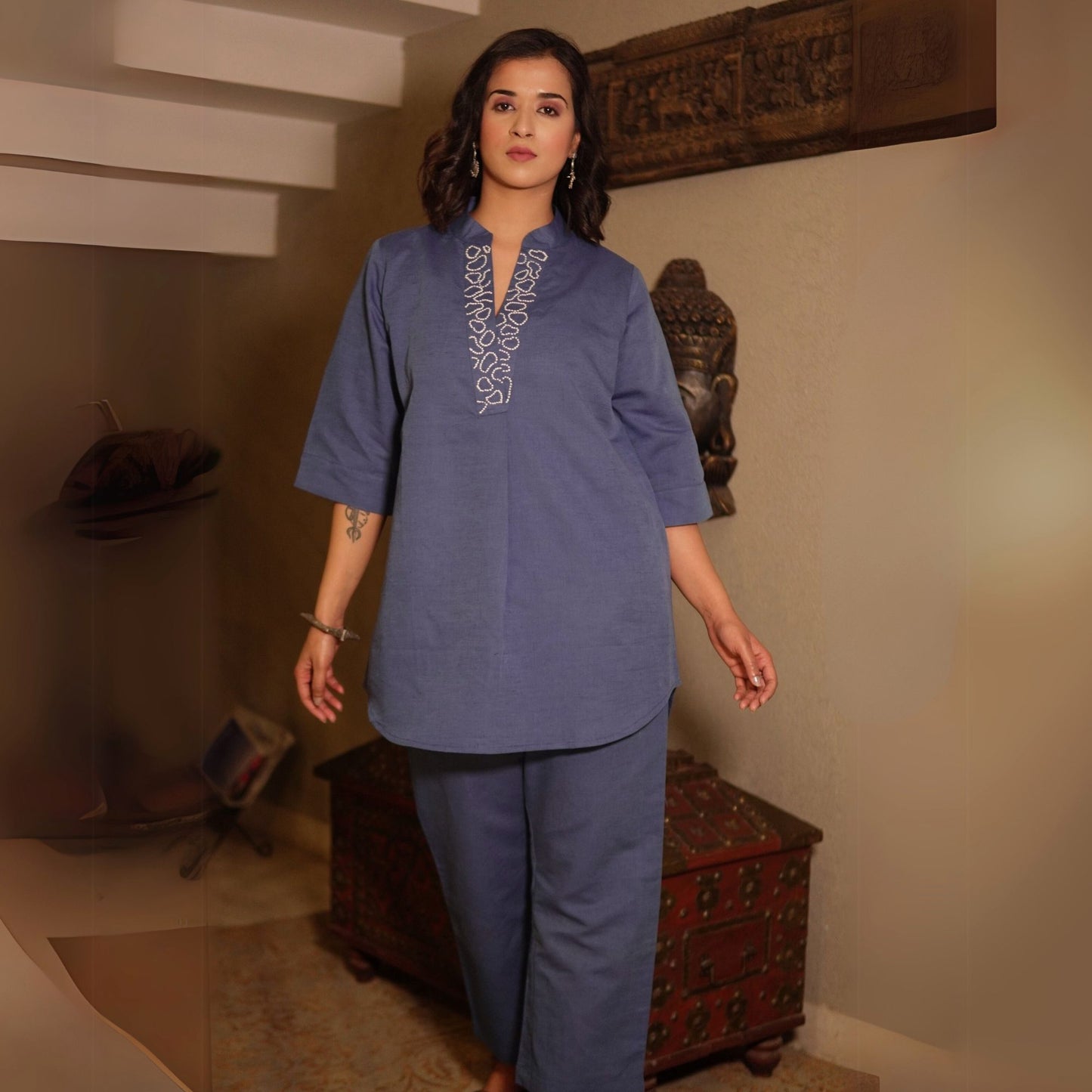 Blue Linen Co-ord set