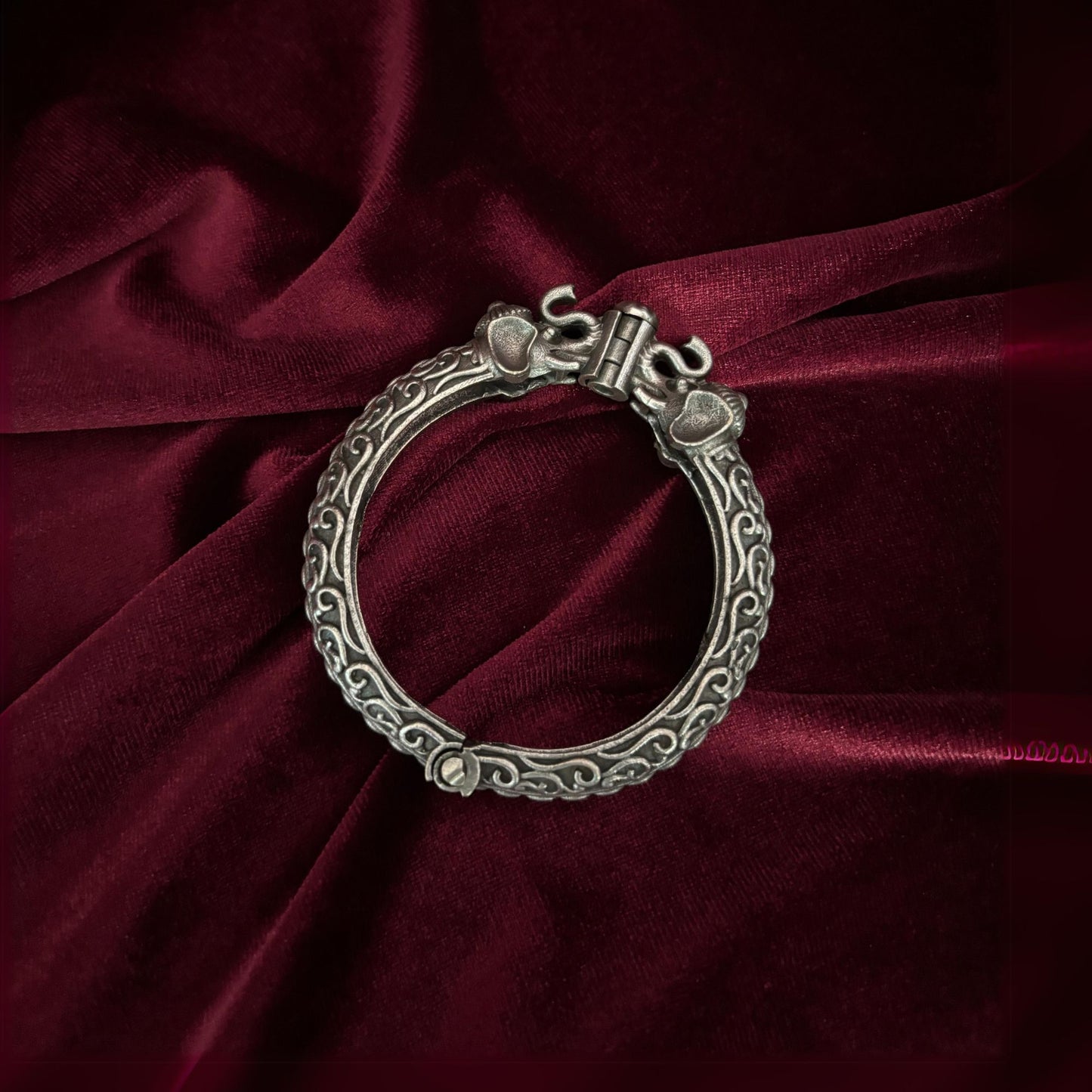 Silva Sutra Oxidised bangle with Elephant motifs