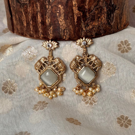 Silva Sutra Moonlit Elephant charm earring