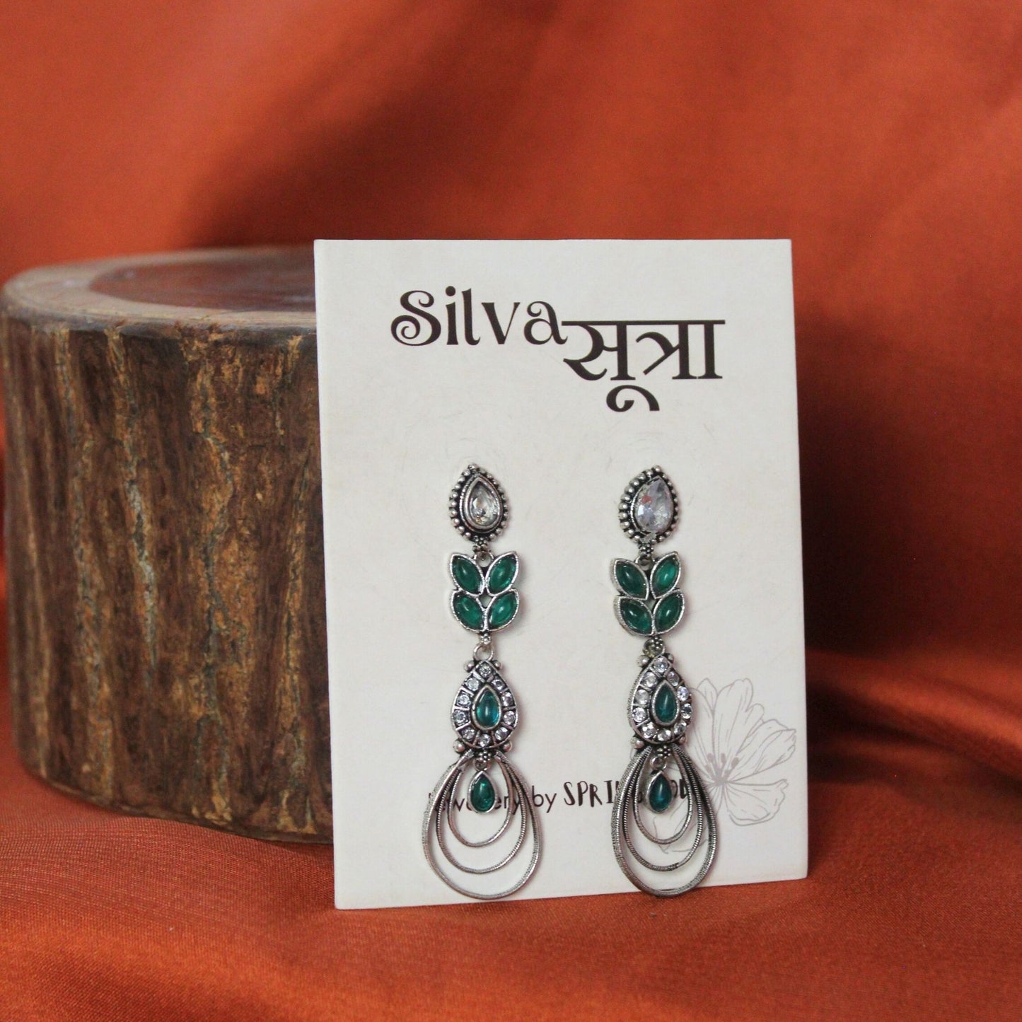 Silva Sutra Green Teardrop earrings