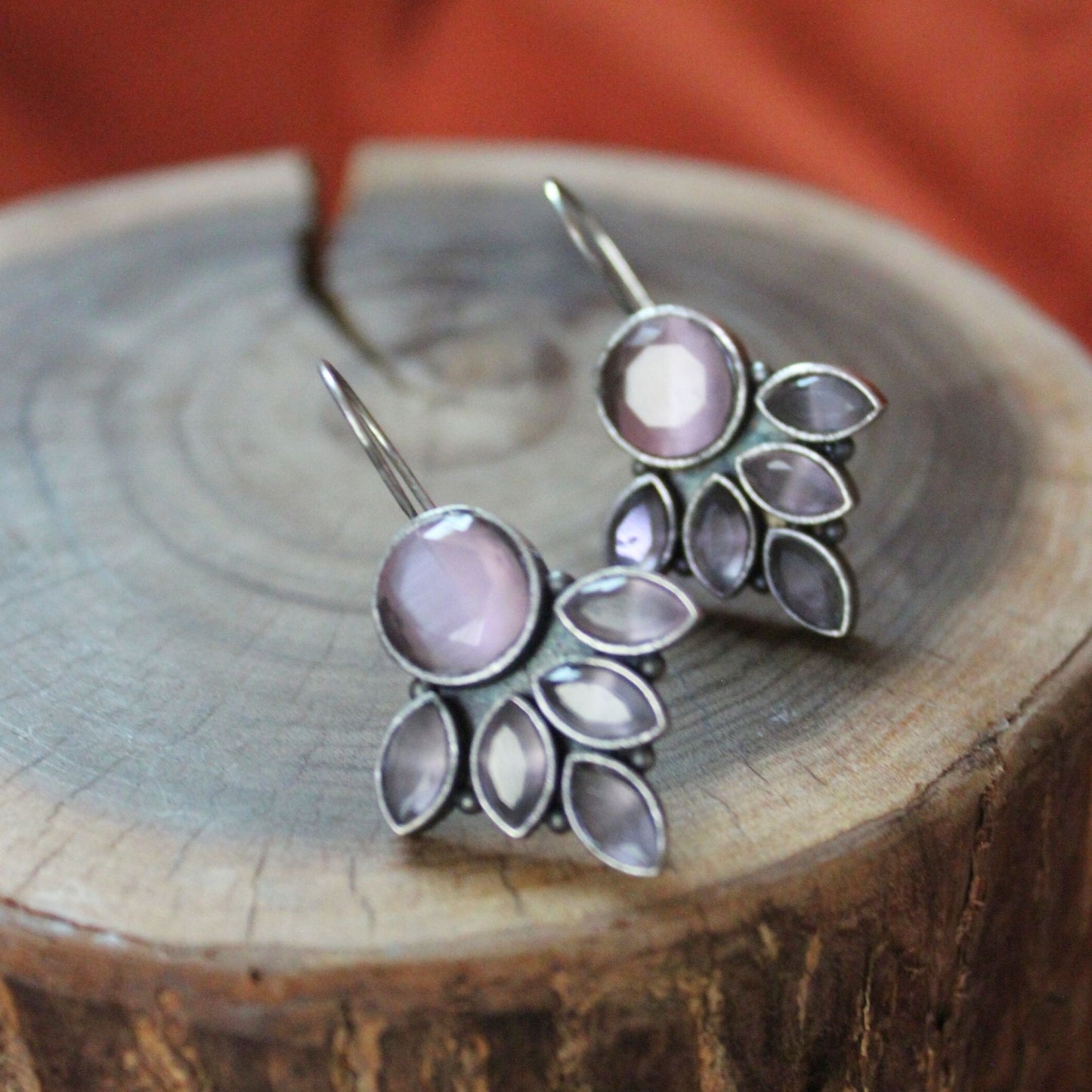 Silva Sutra Pink stone earrings