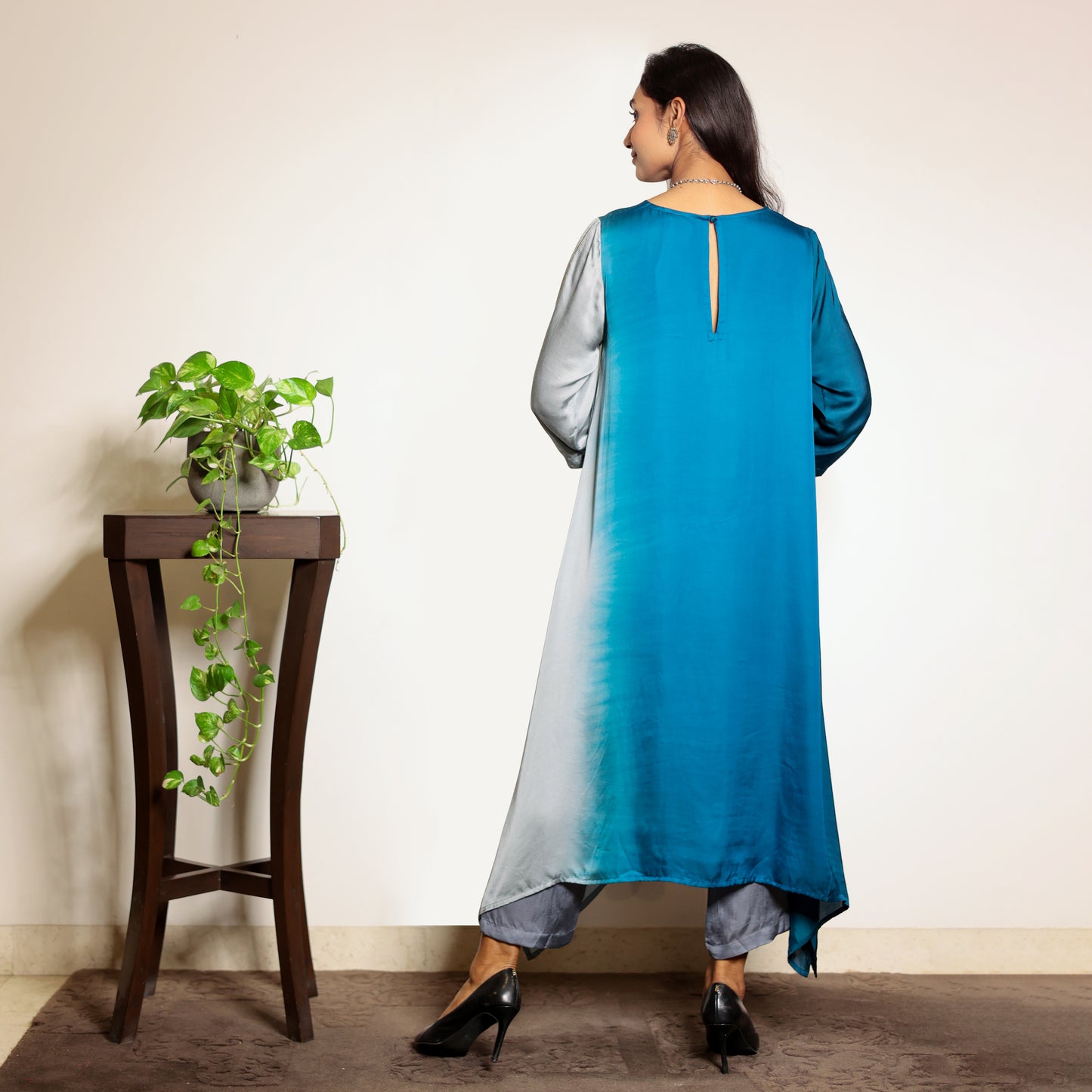Blue Ombre Modal Asymmetric Kurta