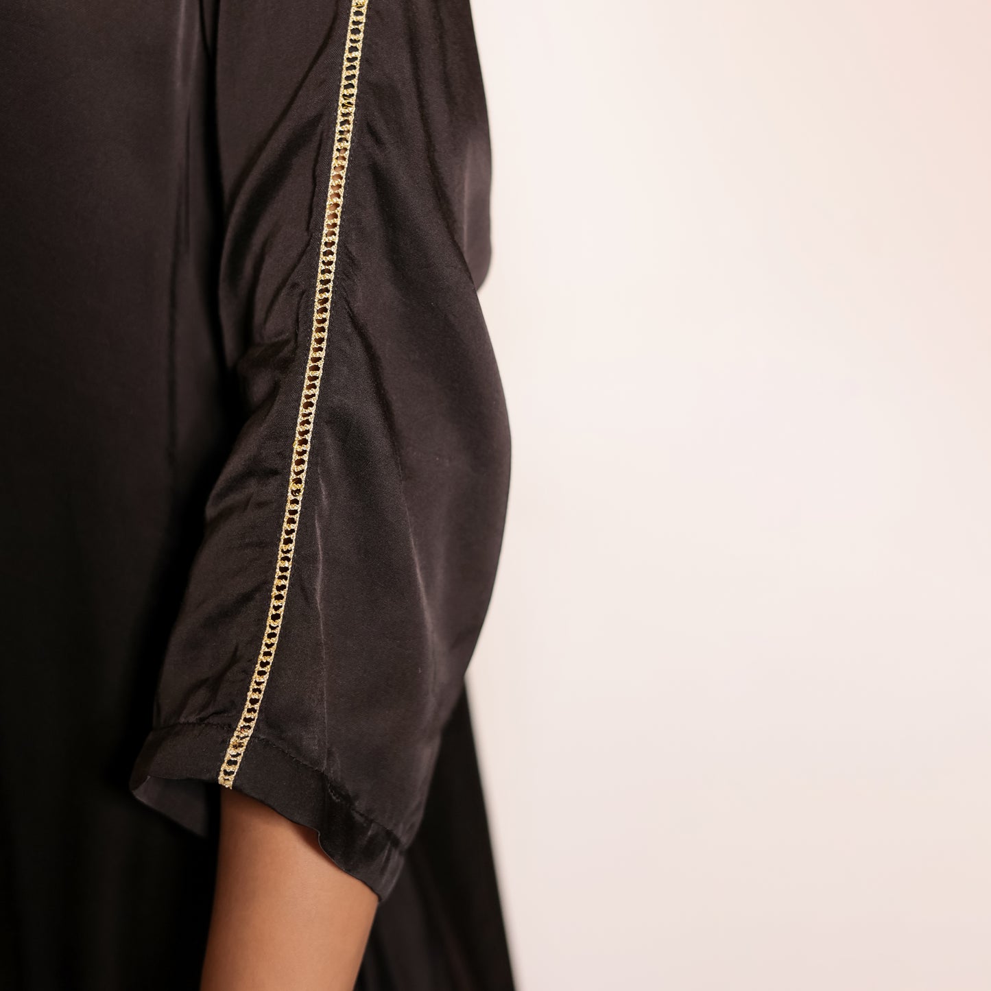 Black Ombre Modal Asymmetric Kurta