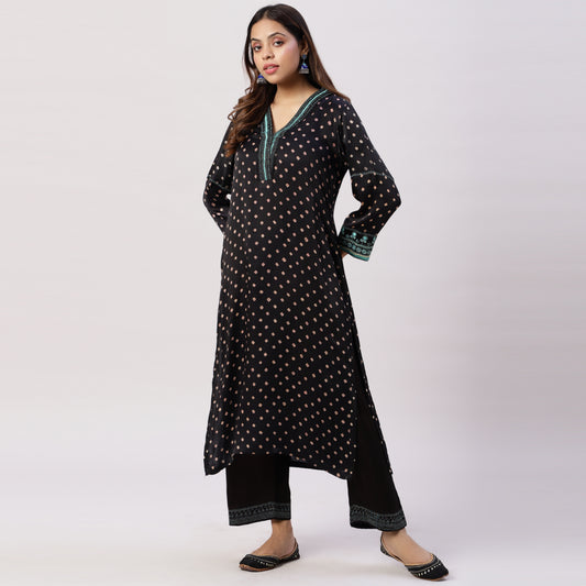 Modal Silk Bandhani kurta set