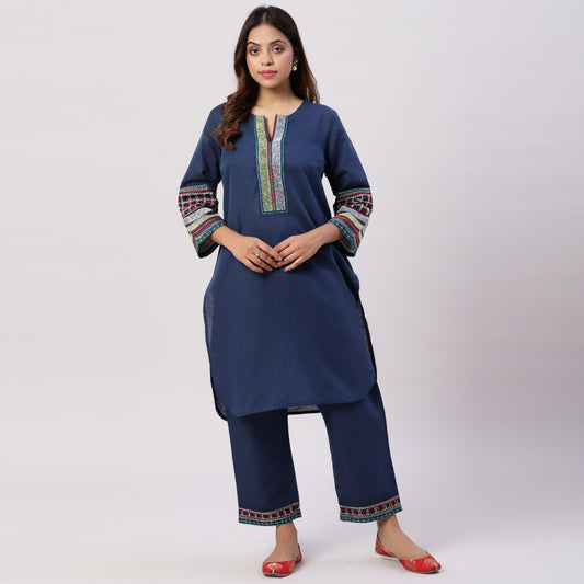 Cotton linen threadwork co-ord set