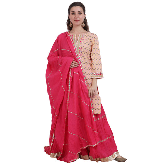 Pink Toned Printed Sharara Set