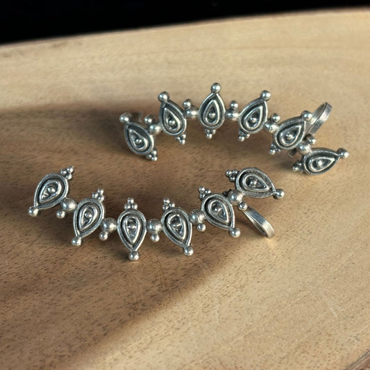 Silva Sutra Silver-Toned Ear Cuffs