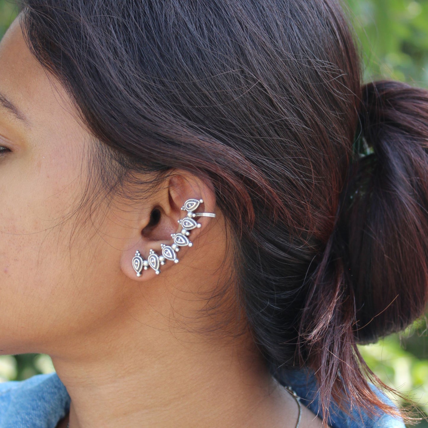 Silva Sutra Silver-Toned Ear Cuffs