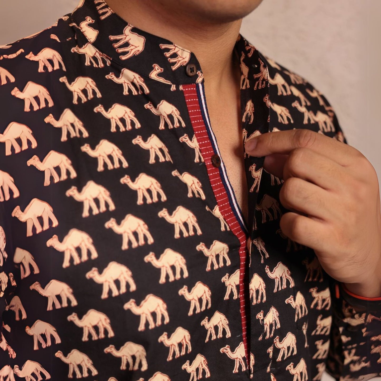 Black cotton printed full sleeves Shirt
