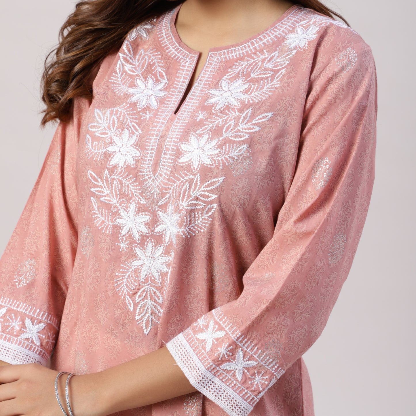 Printed Cotton kurta with Embroidery
