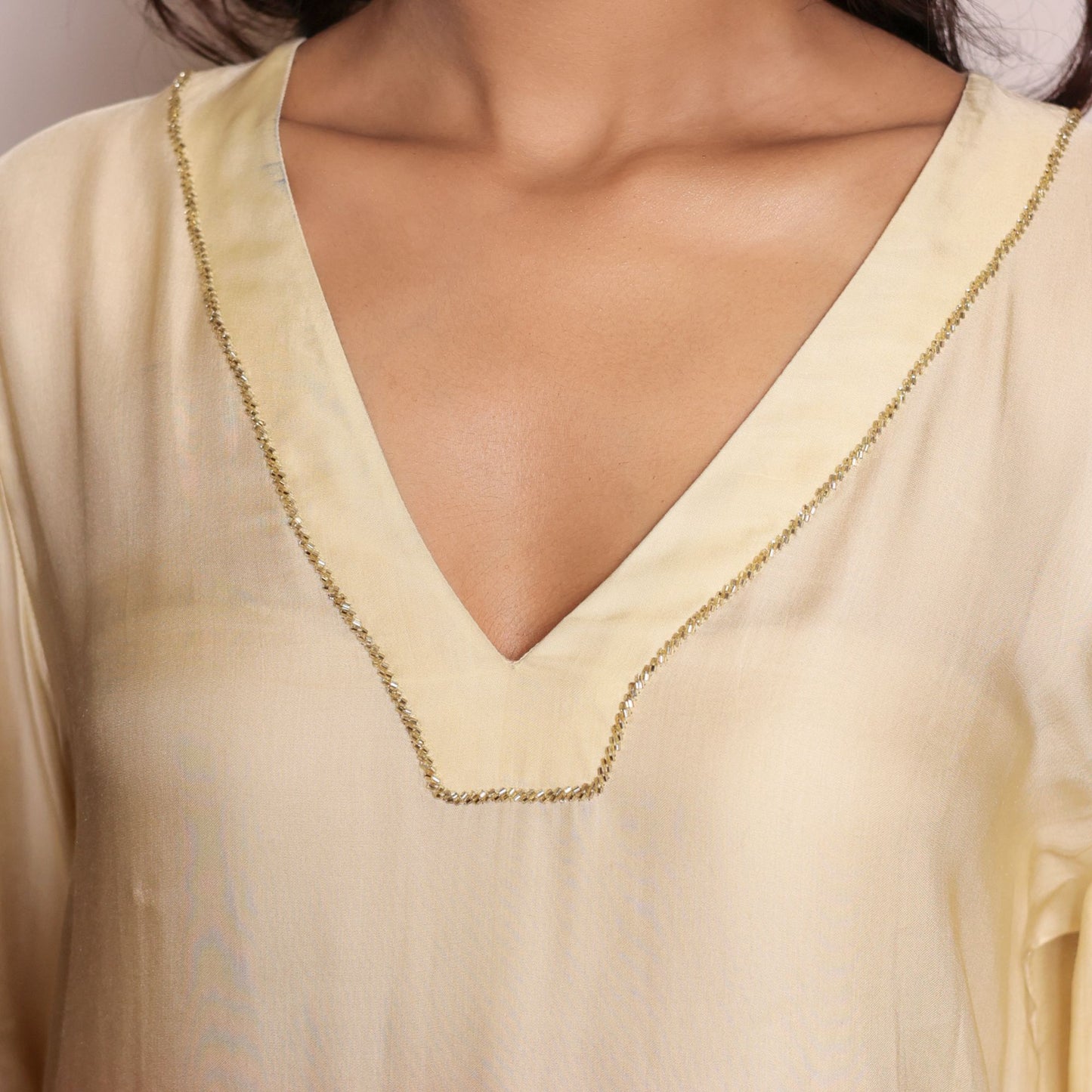 Beige Ombre Modal Asymmetric Kurta