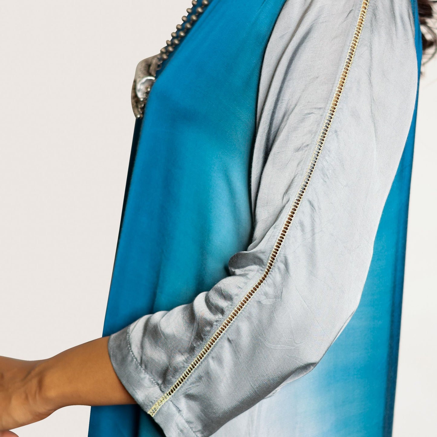 Blue Ombre Modal Asymmetric Kurta