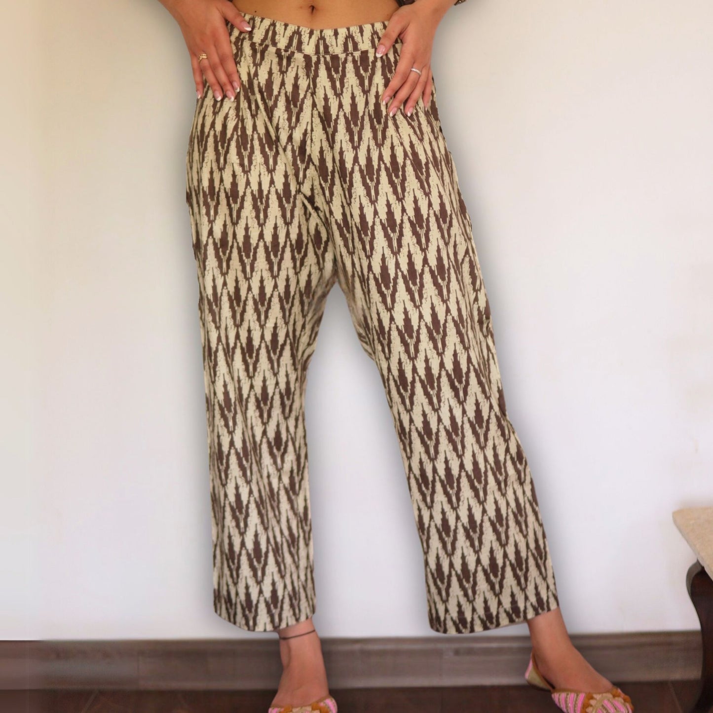 Brown Floral Kurta Set