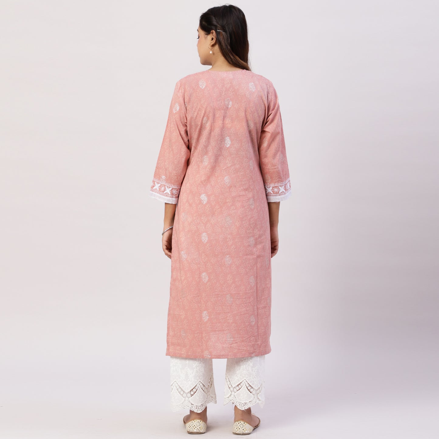 Printed Cotton kurta with Embroidery