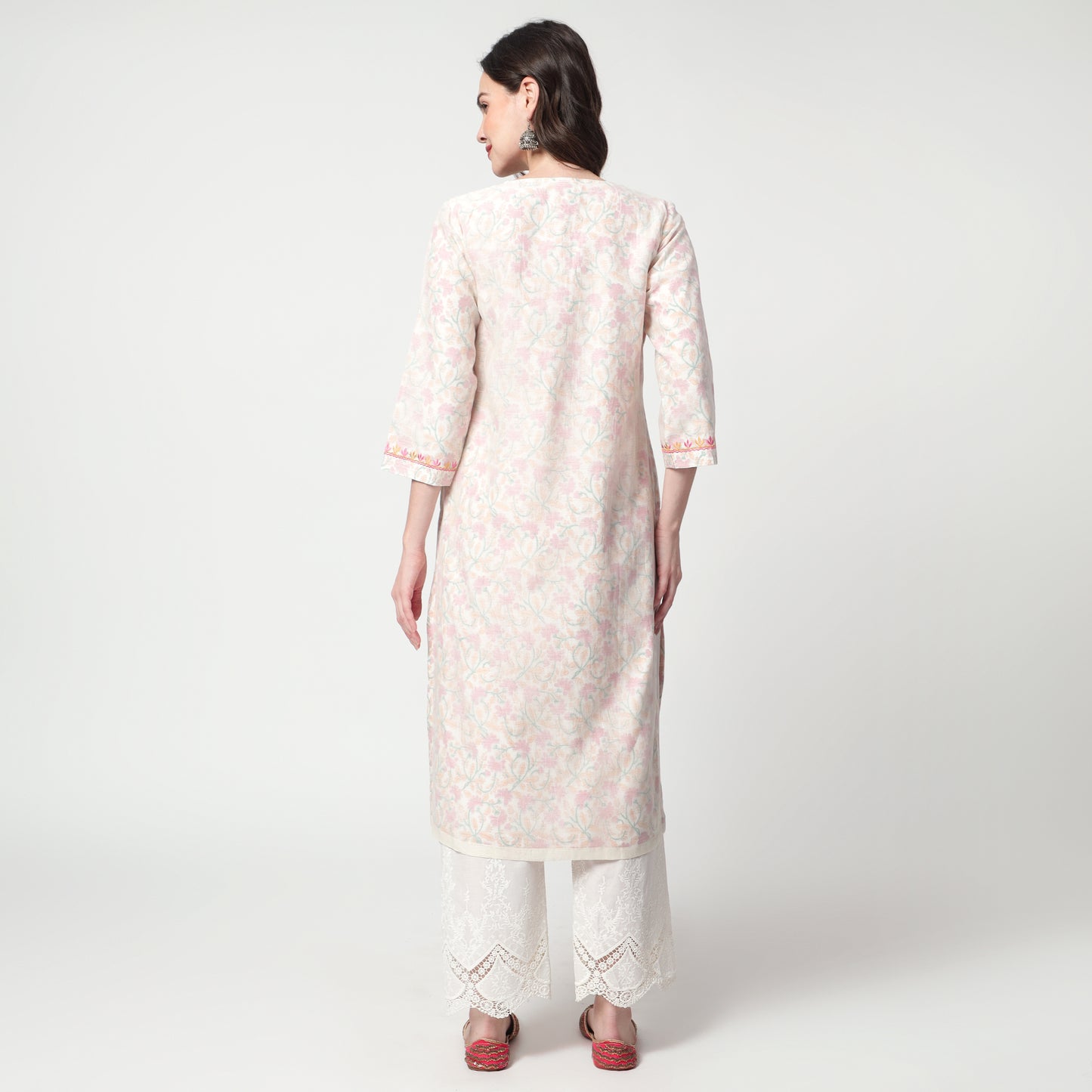 Off-white printed kurta