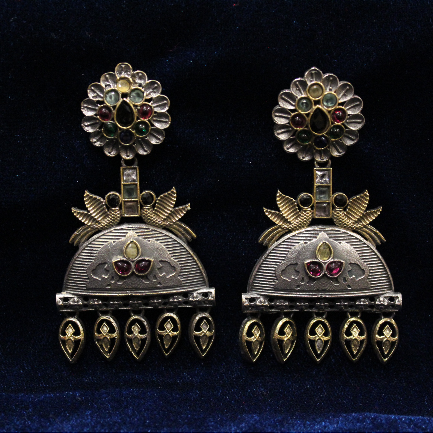 Two-Tone Heritage Bell Jhumkas