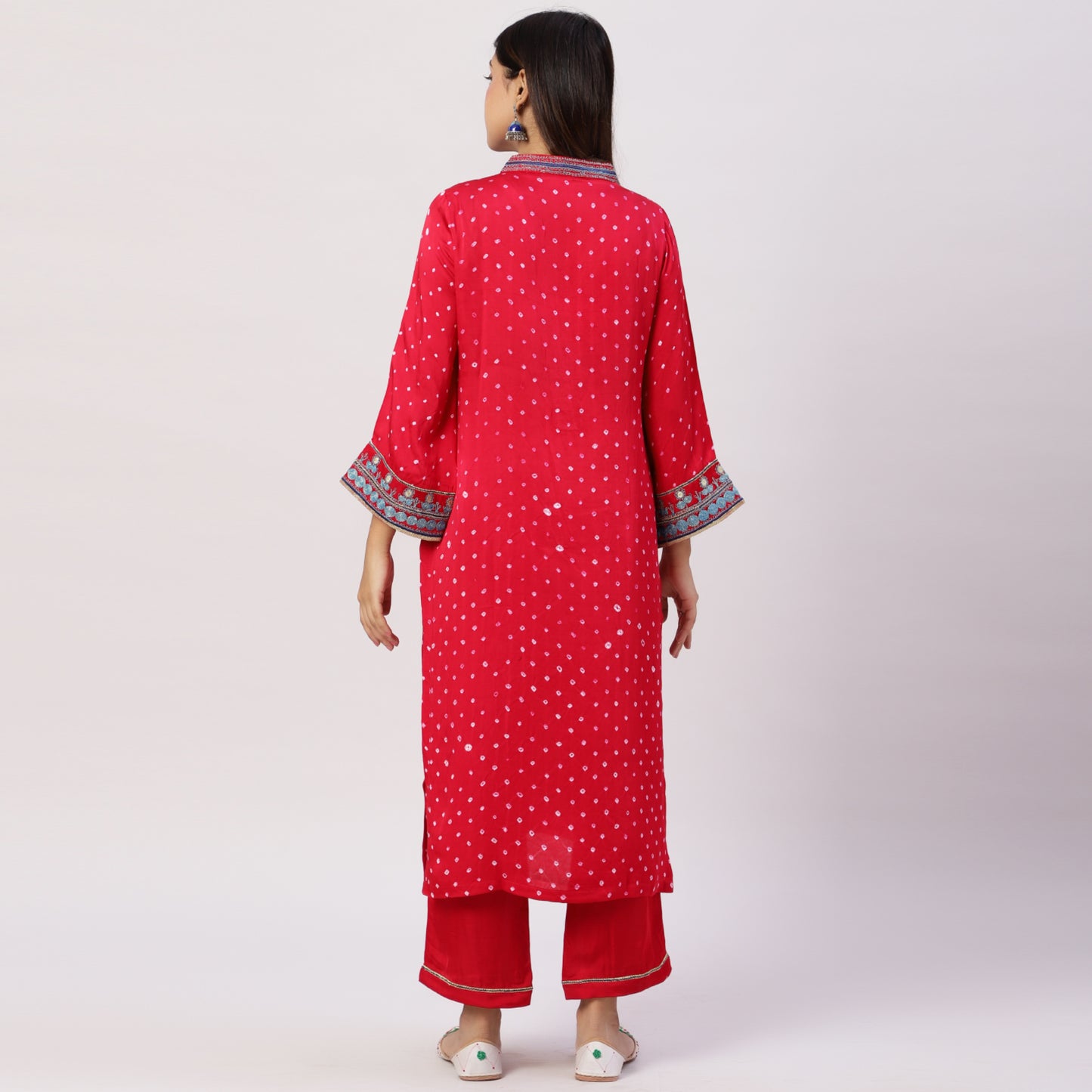 Modal Silk Bandhani kurta set with dupatta