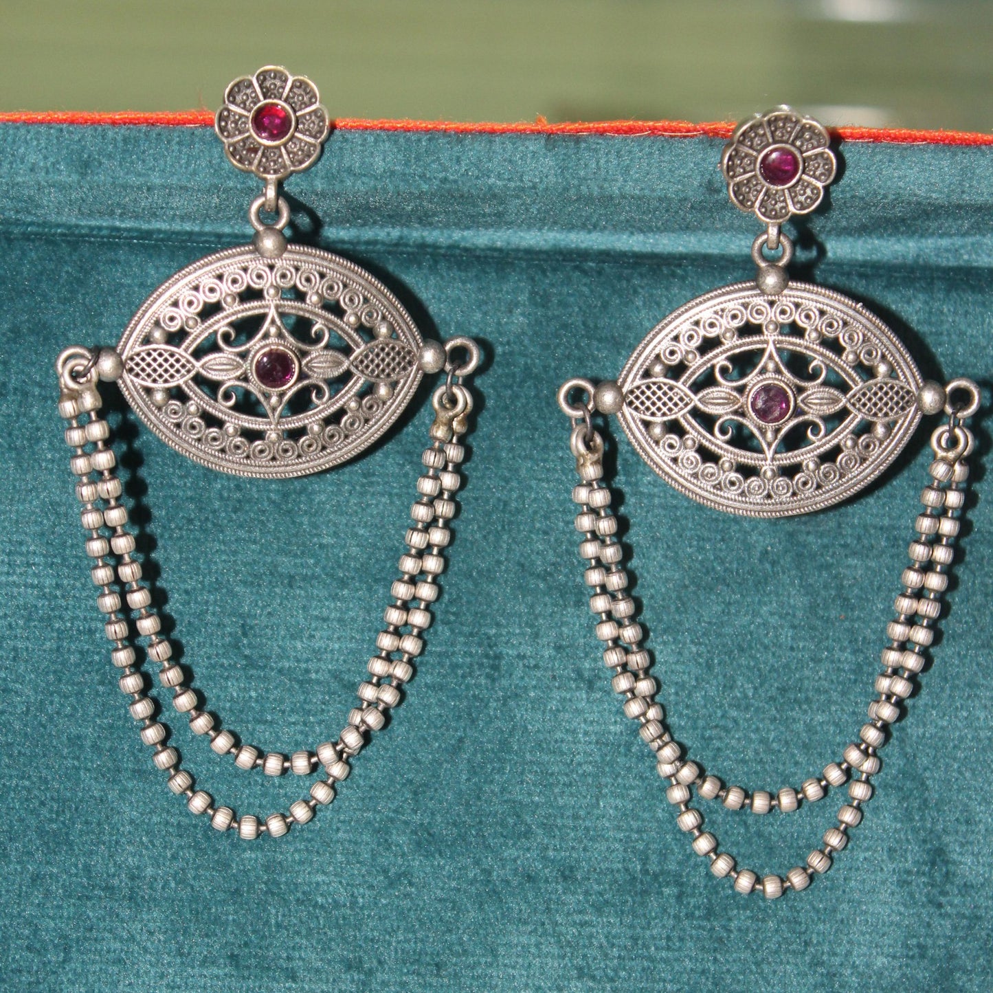 Silva Sutra Intricate Filigree Dangle Earrings