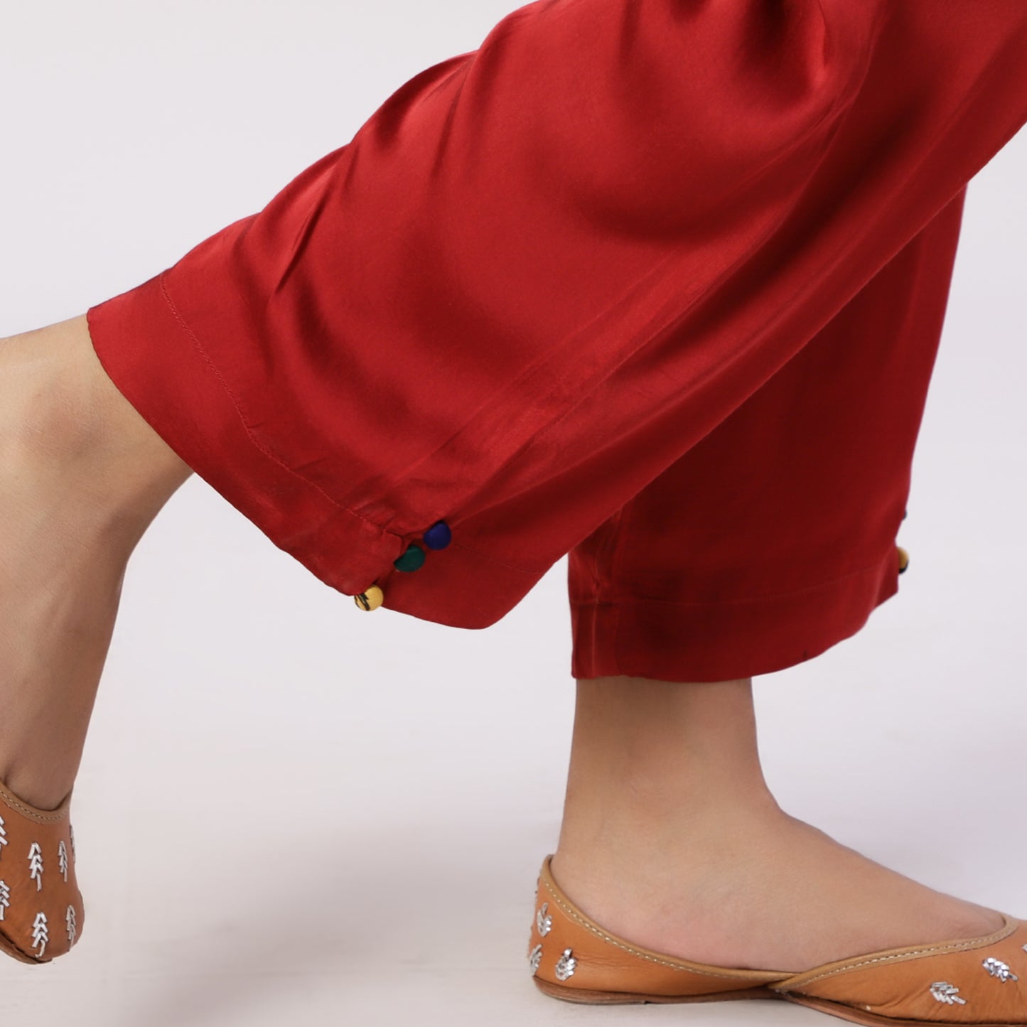 Plain embroidered Modal Silk Kurta with Pants