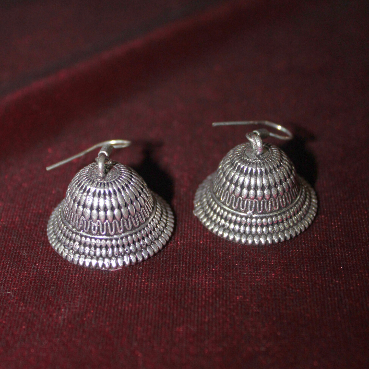 Silva Sutra Oxidised jhumkis