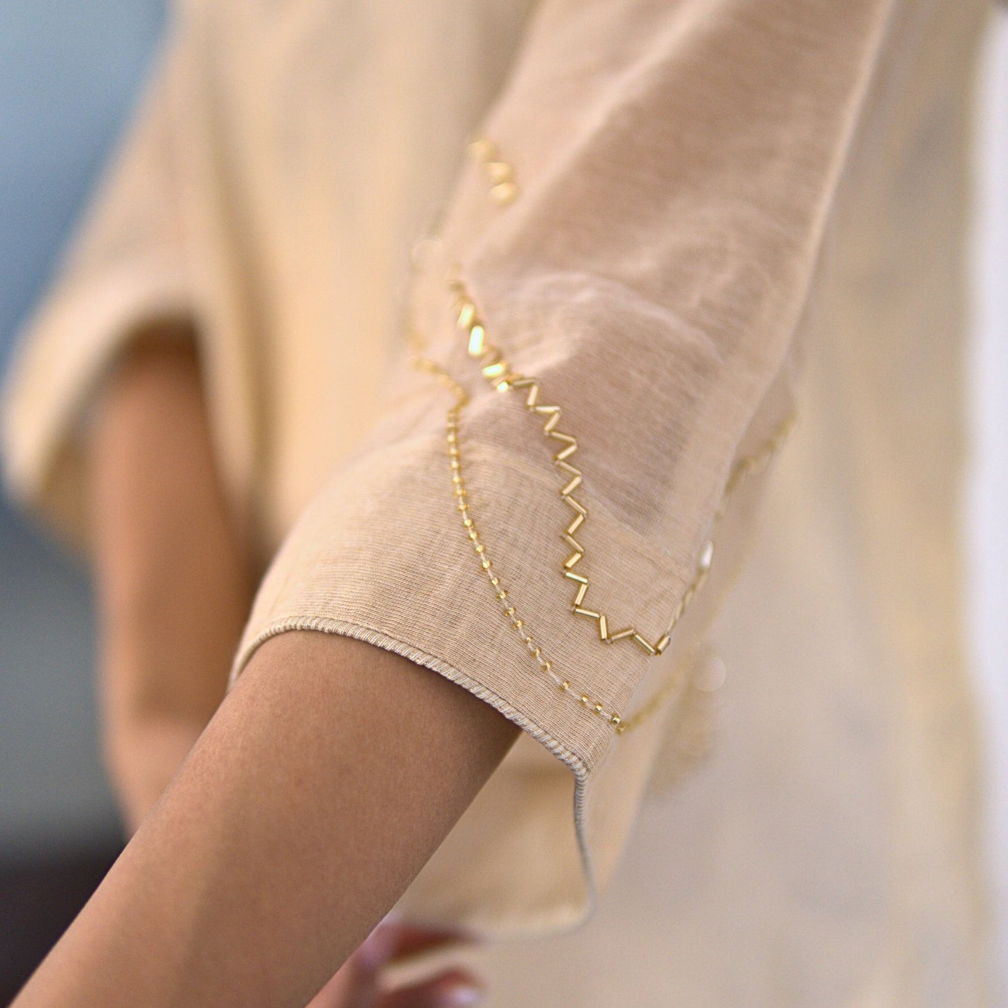 Offwhite Metallic chanderi kurta