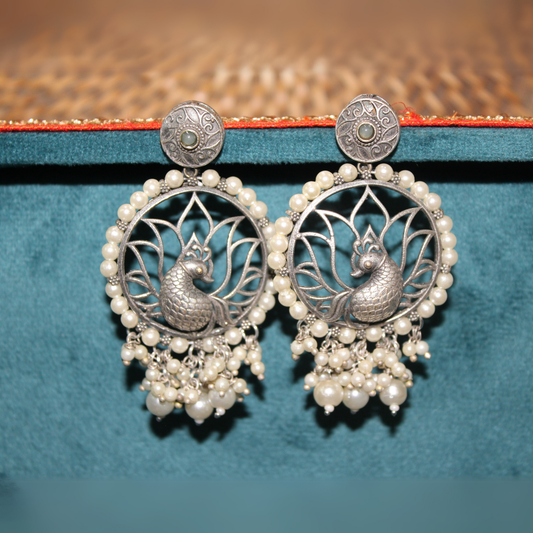 Silva Sutra Peacock Pearl Earrings