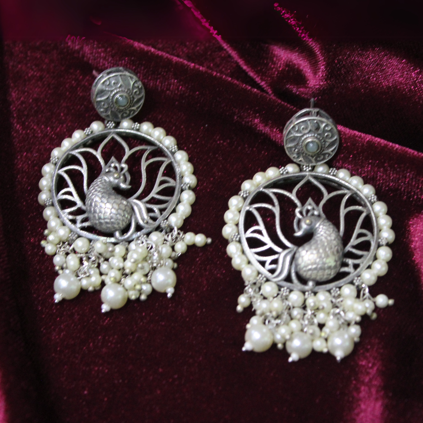 Silva Sutra Peacock Pearl Earrings