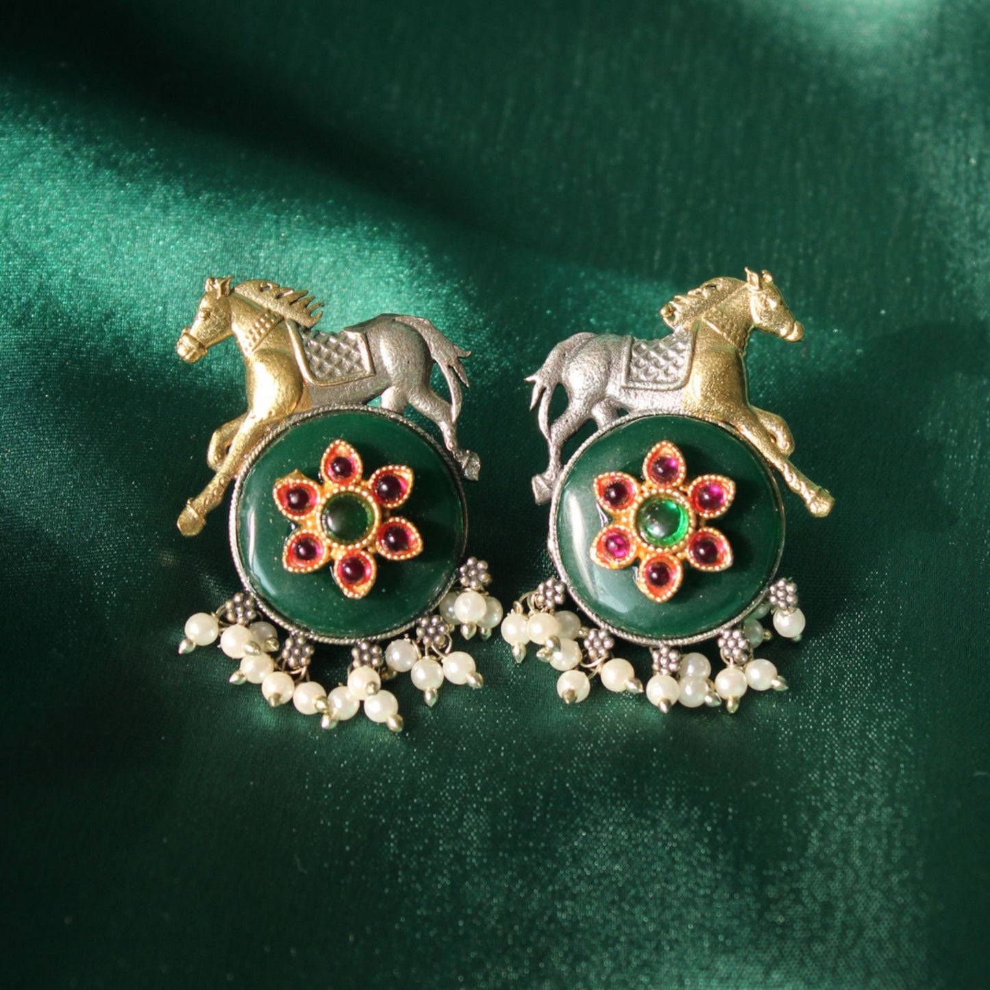 Green Royal Ashva handmade Earrings