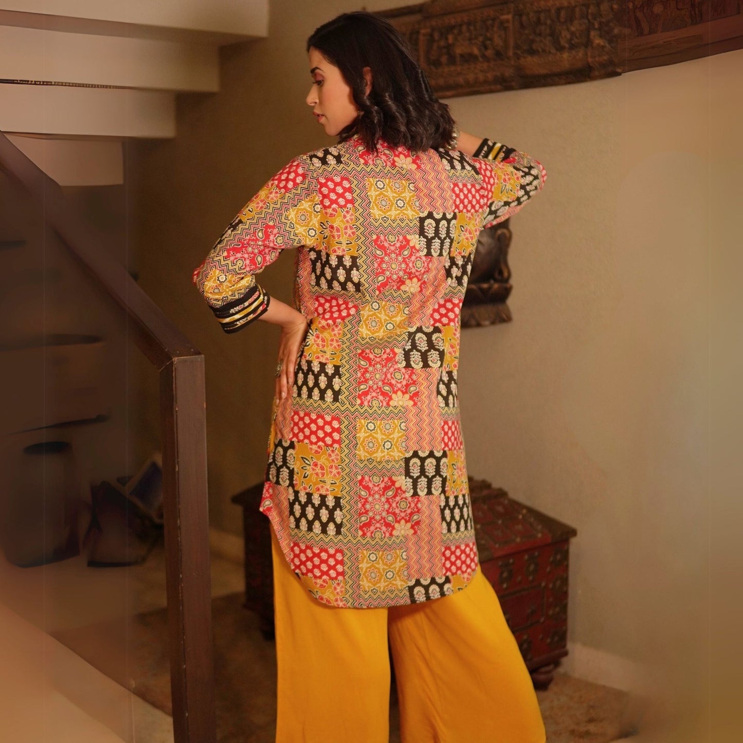 Multicolored patchwork kurta