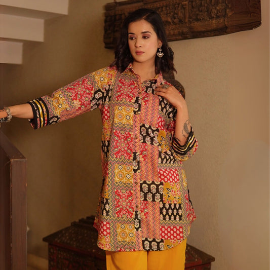 Multicolored patchwork kurta