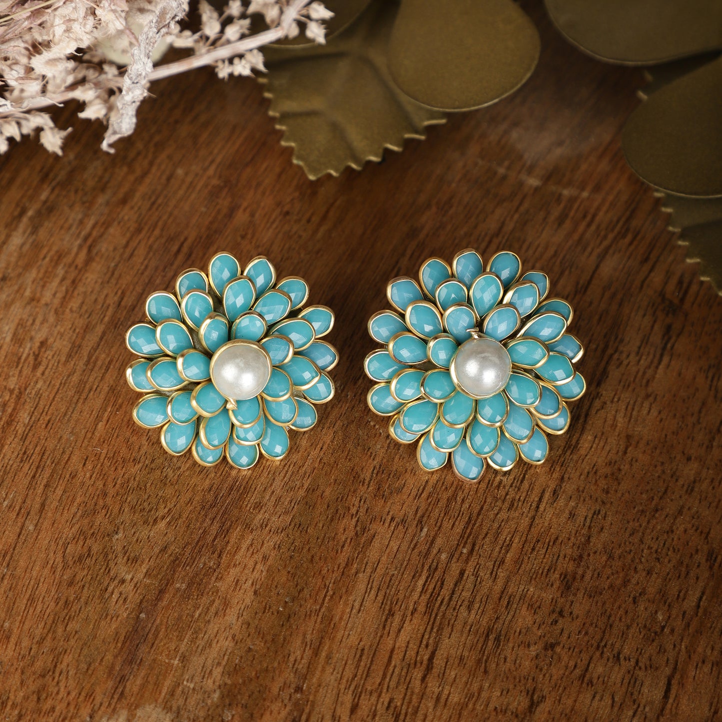 Blue Daisy Bloom Studs
