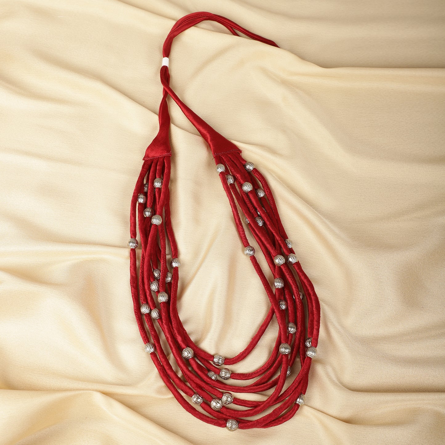 Layered Fabric Beaded Strings in mashru