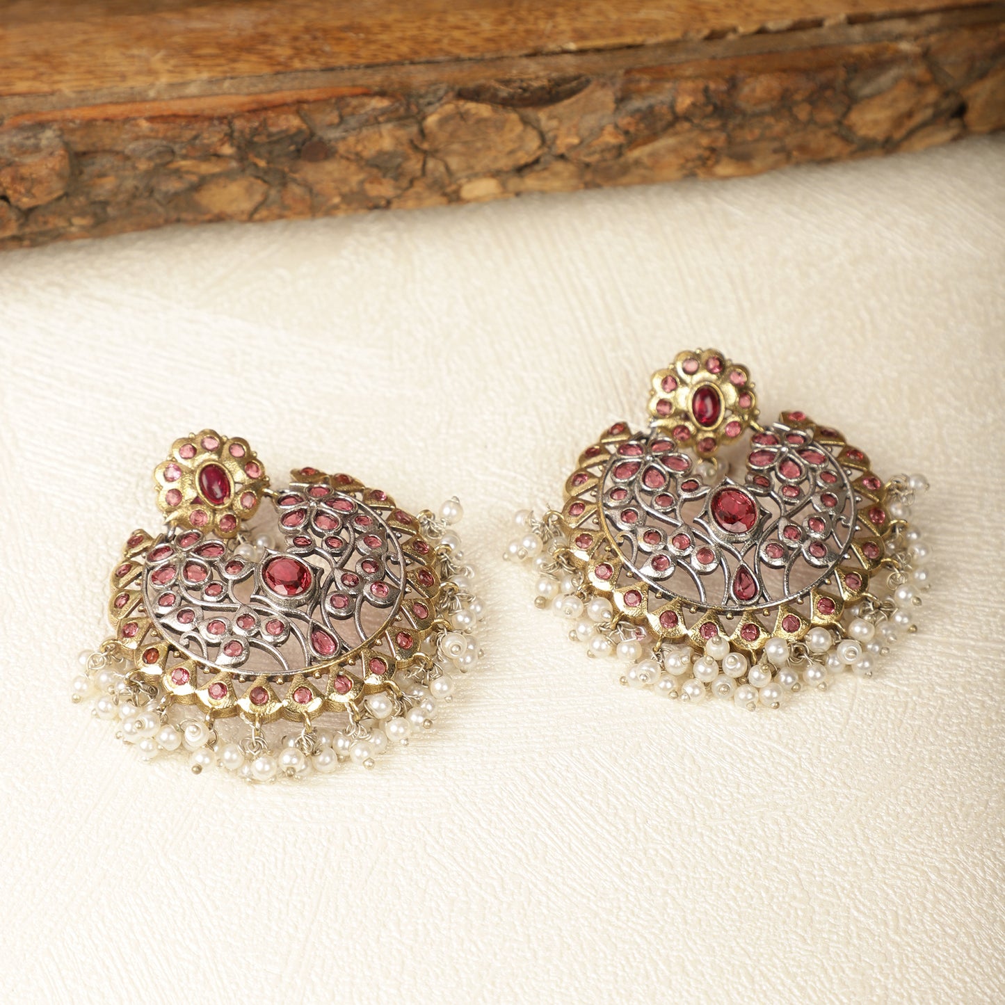 Ruby Filigree Earrings