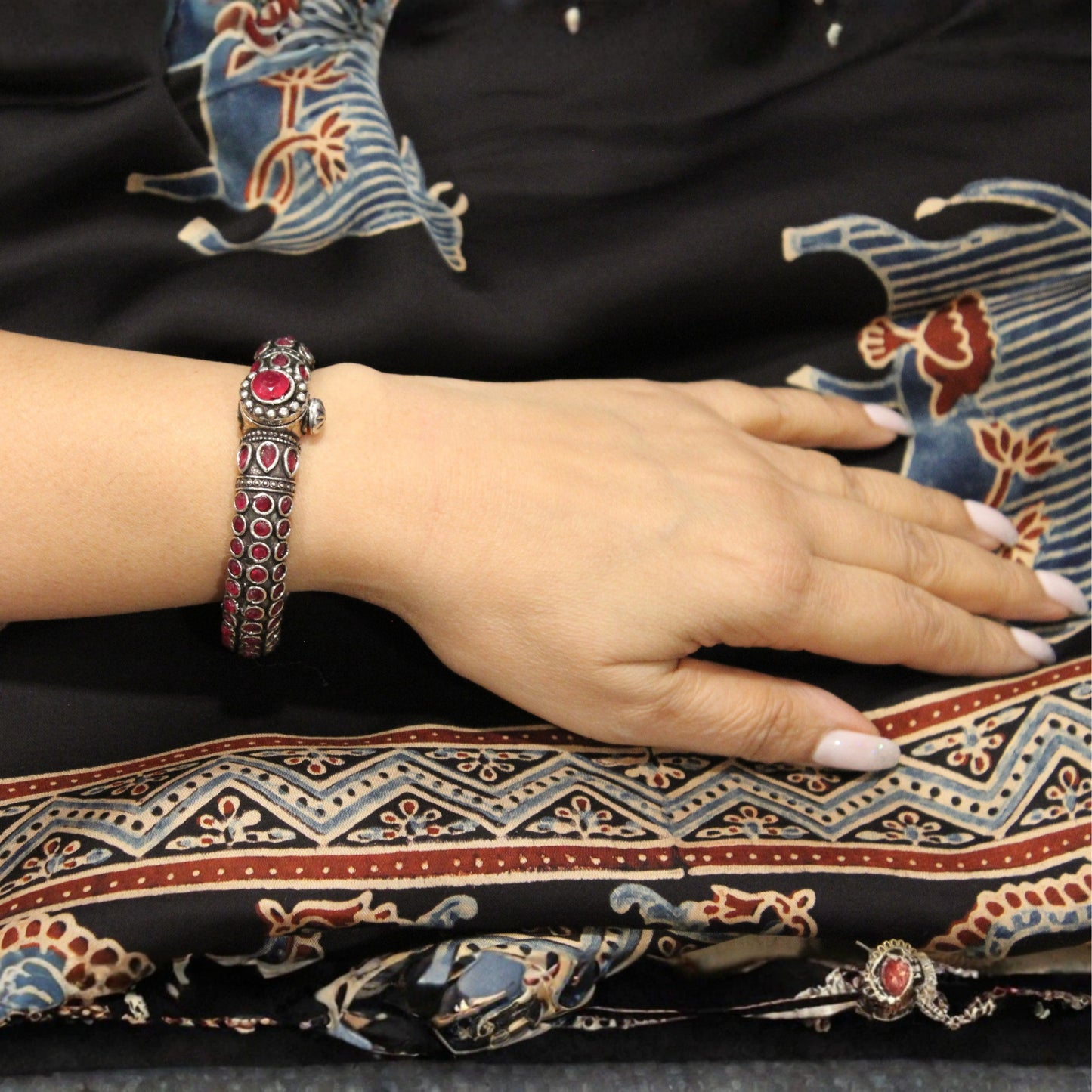 Silver & Pink Bangle