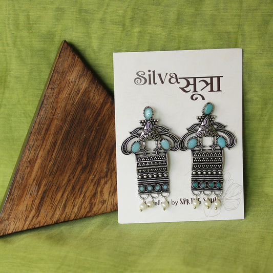 Teal Stone Tribal Drops