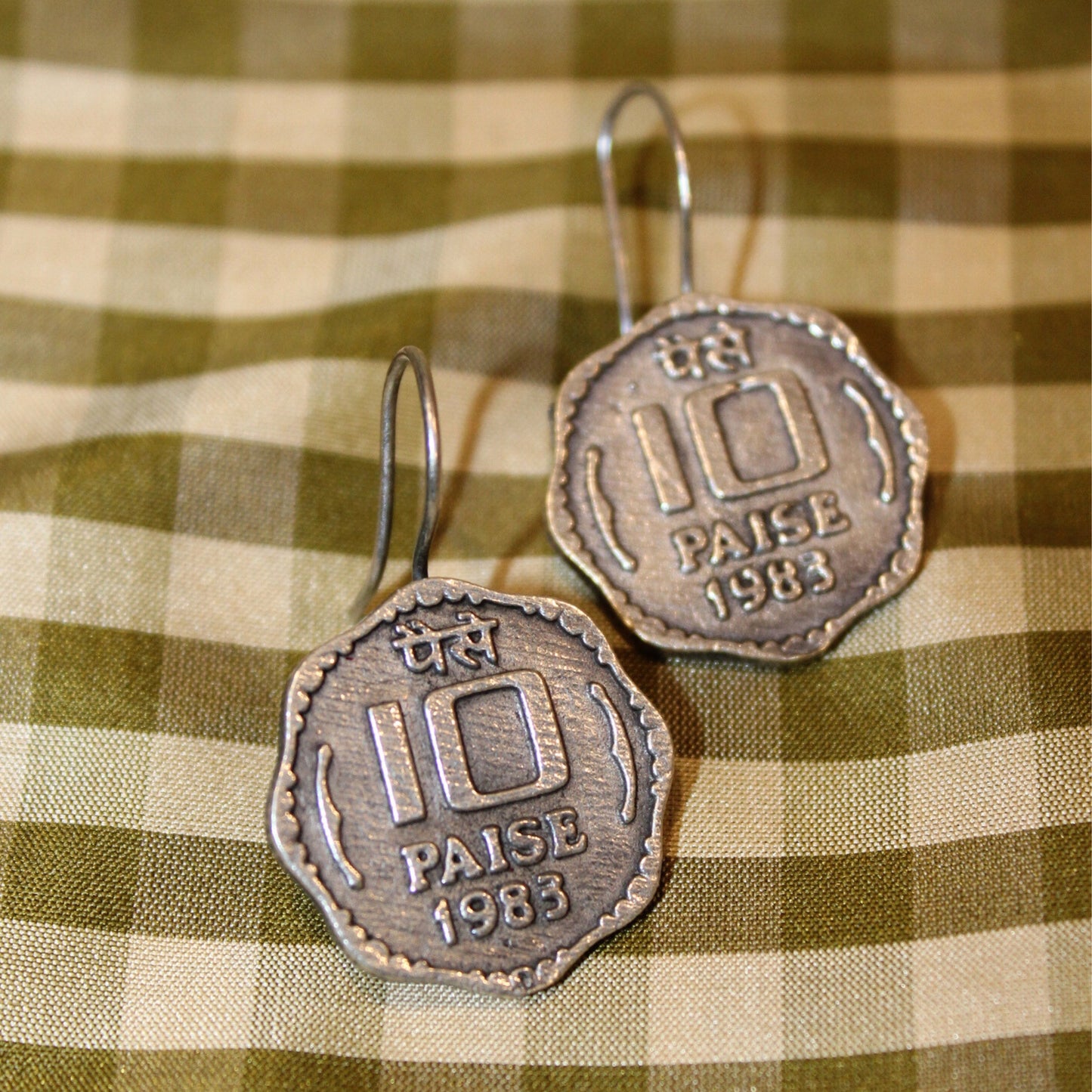 Silver coin earrings