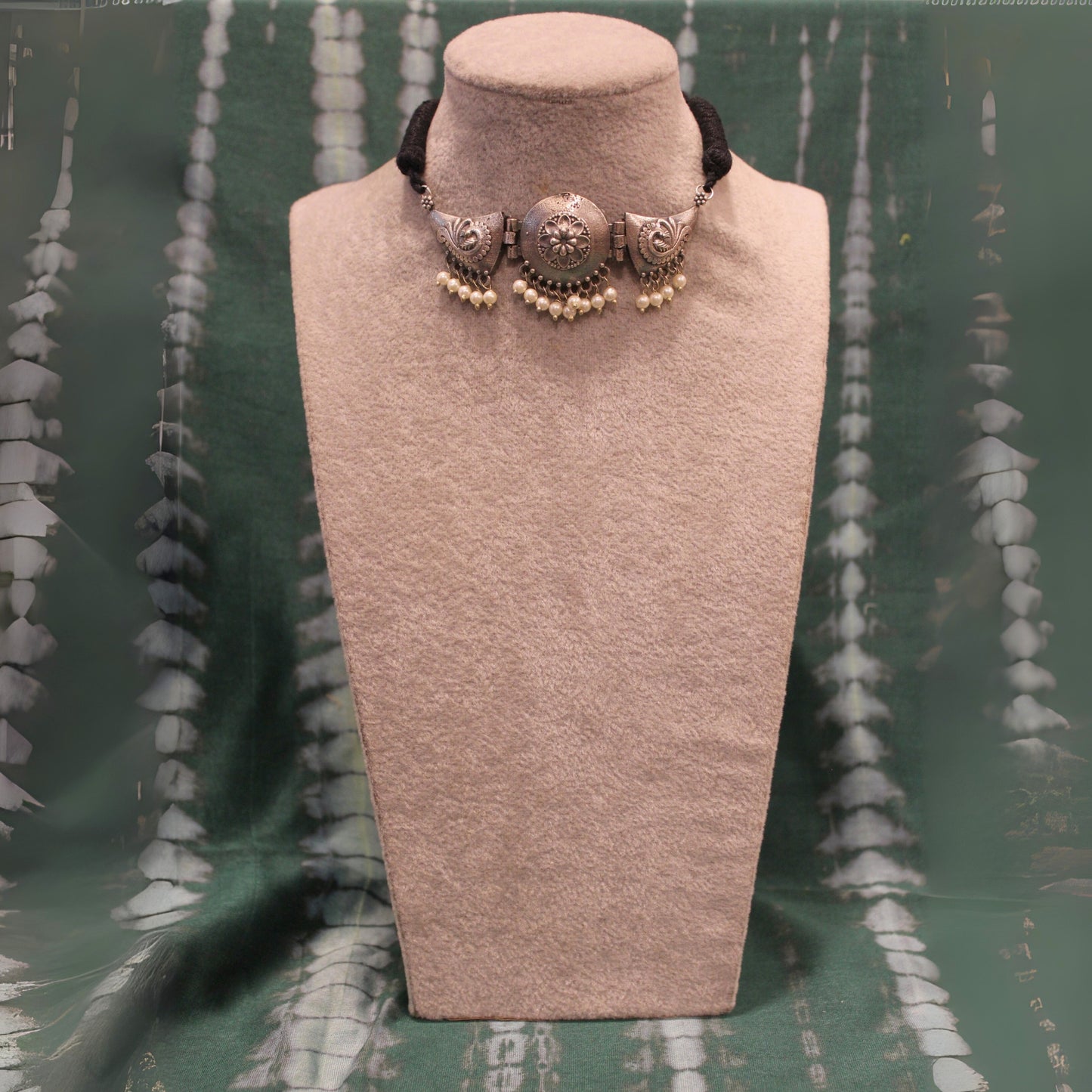 Tribal Silver Necklace Set