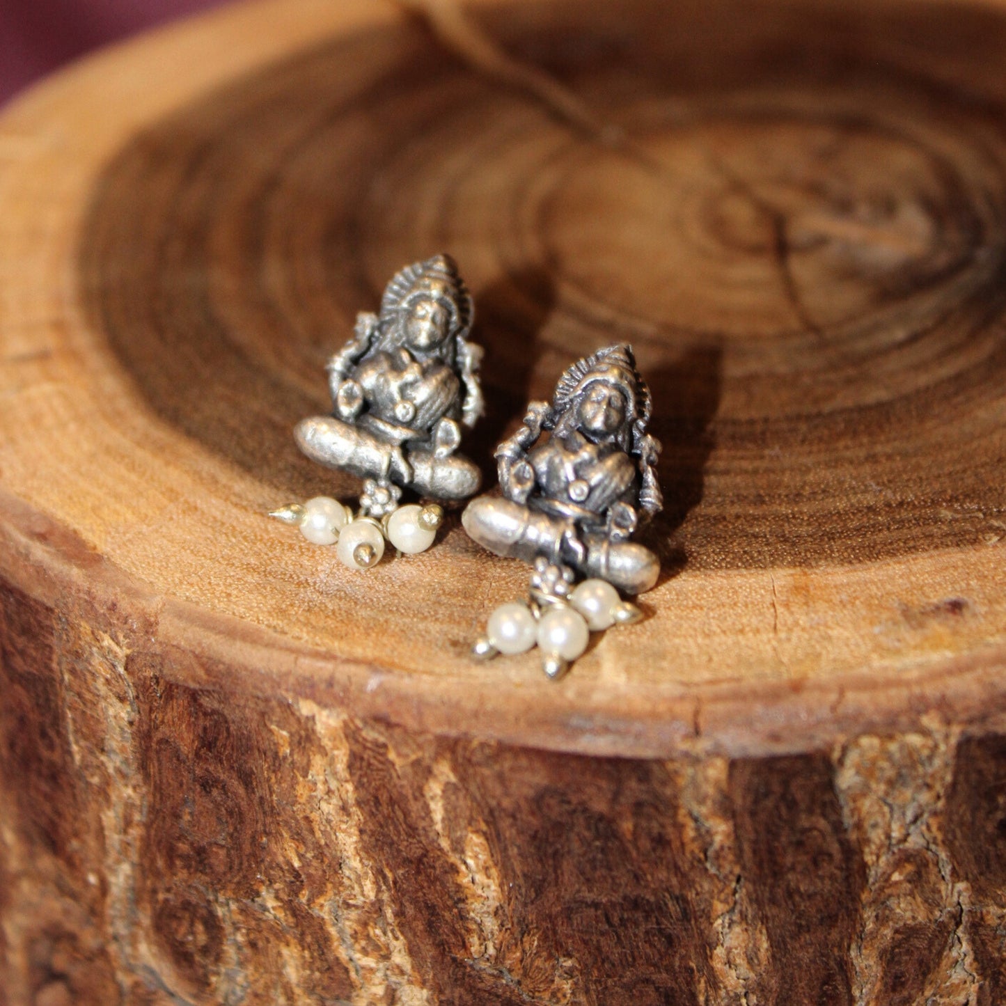 Temple Oxidized Silver Necklace Set