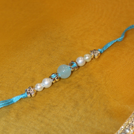 Blue Beaded Rakhi